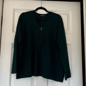 The Kooples Sport Green Cashmere Zip Up Sweater